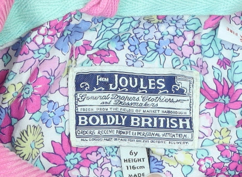 Joules Girls Pink Quilted Mid-Length Jacket 6 Years Padded Lined Coat