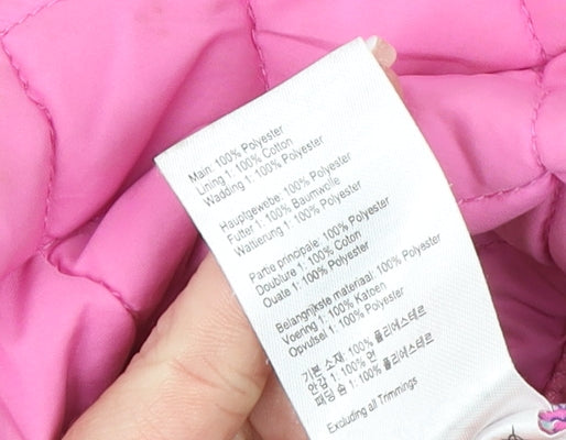 Joules Girls Pink Quilted Mid-Length Jacket 6 Years Padded Lined Coat