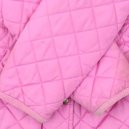 Joules Girls Pink Quilted Mid-Length Jacket 6 Years Padded Lined Coat