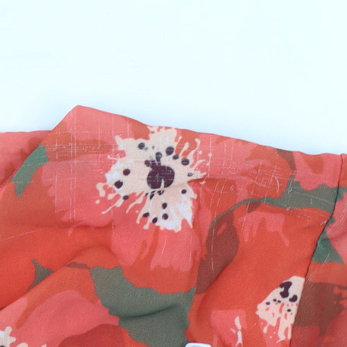 Pala D’Oro Women’s Red Floral Wrap Knee Length Dress Size L