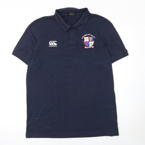 Canterbury Men's Blue XL Polo Shirt Rugby Embroidered Short Sleeve