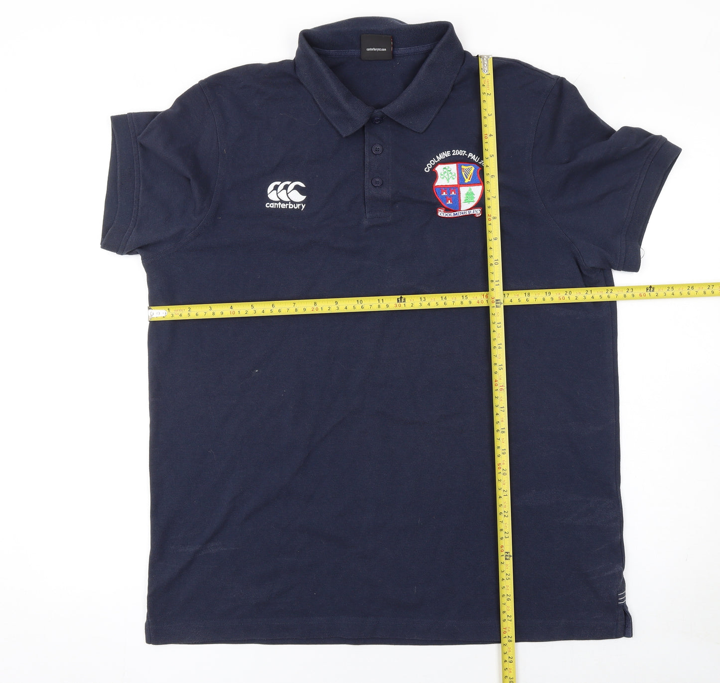 Canterbury Men's Blue XL Polo Shirt Rugby Embroidered Short Sleeve