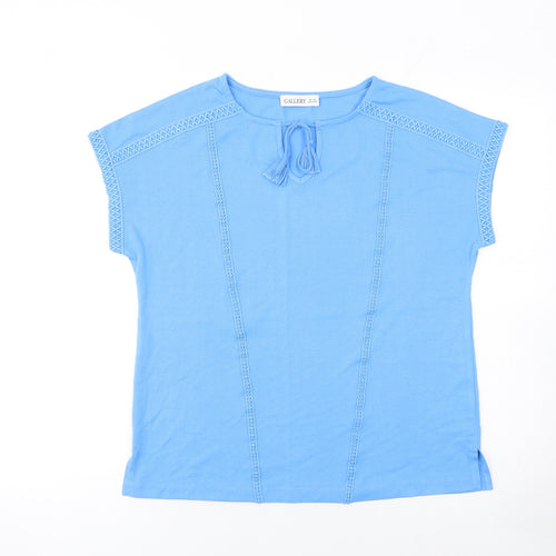 Gallery Women Blue Short Sleeve Tunic Top XS