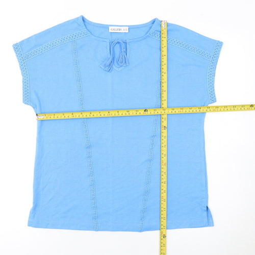 Gallery Women Blue Short Sleeve Tunic Top XS
