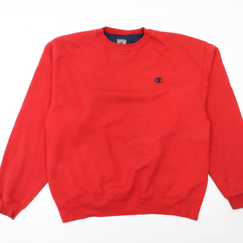 Champion Men's Red Pullover Crew Neck Sweatshirt Size L
