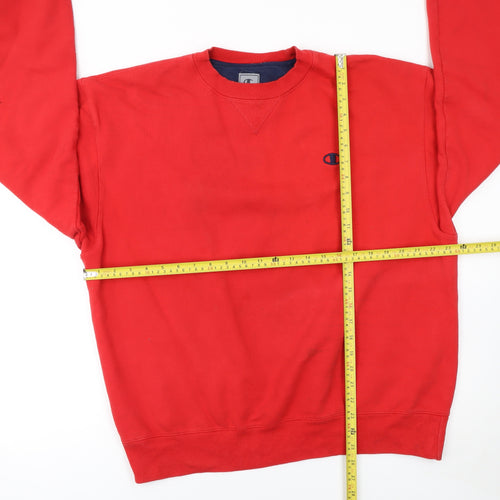 Champion Men's Red Pullover Crew Neck Sweatshirt Size L