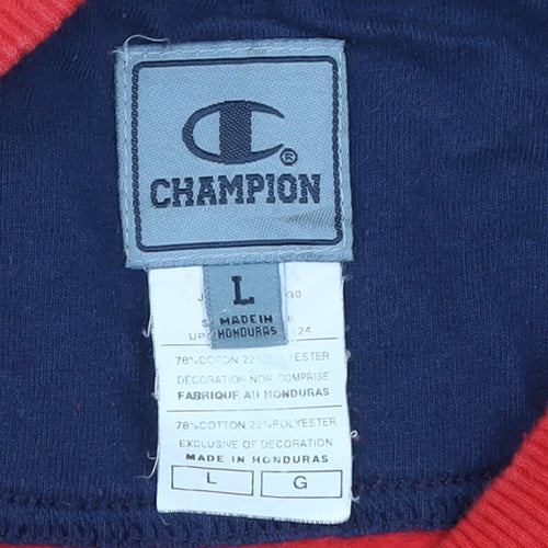 Champion Men's Red Pullover Crew Neck Sweatshirt Size L