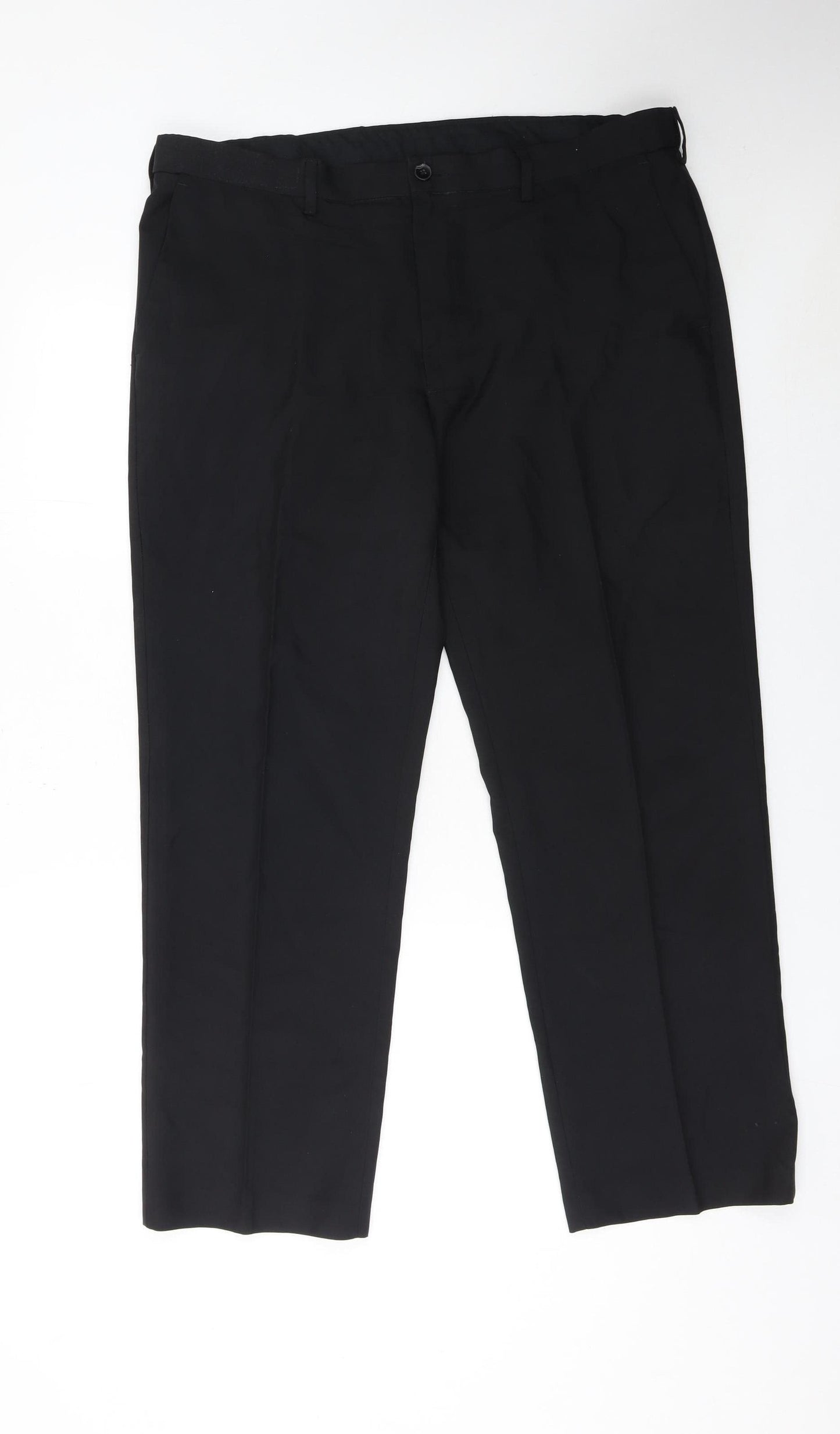 Marks and Spencer Men's Black Regular Fit Trousers 38W 29L