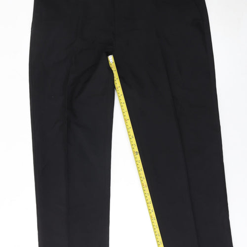 Marks and Spencer Men's Black Regular Fit Trousers 38W 29L