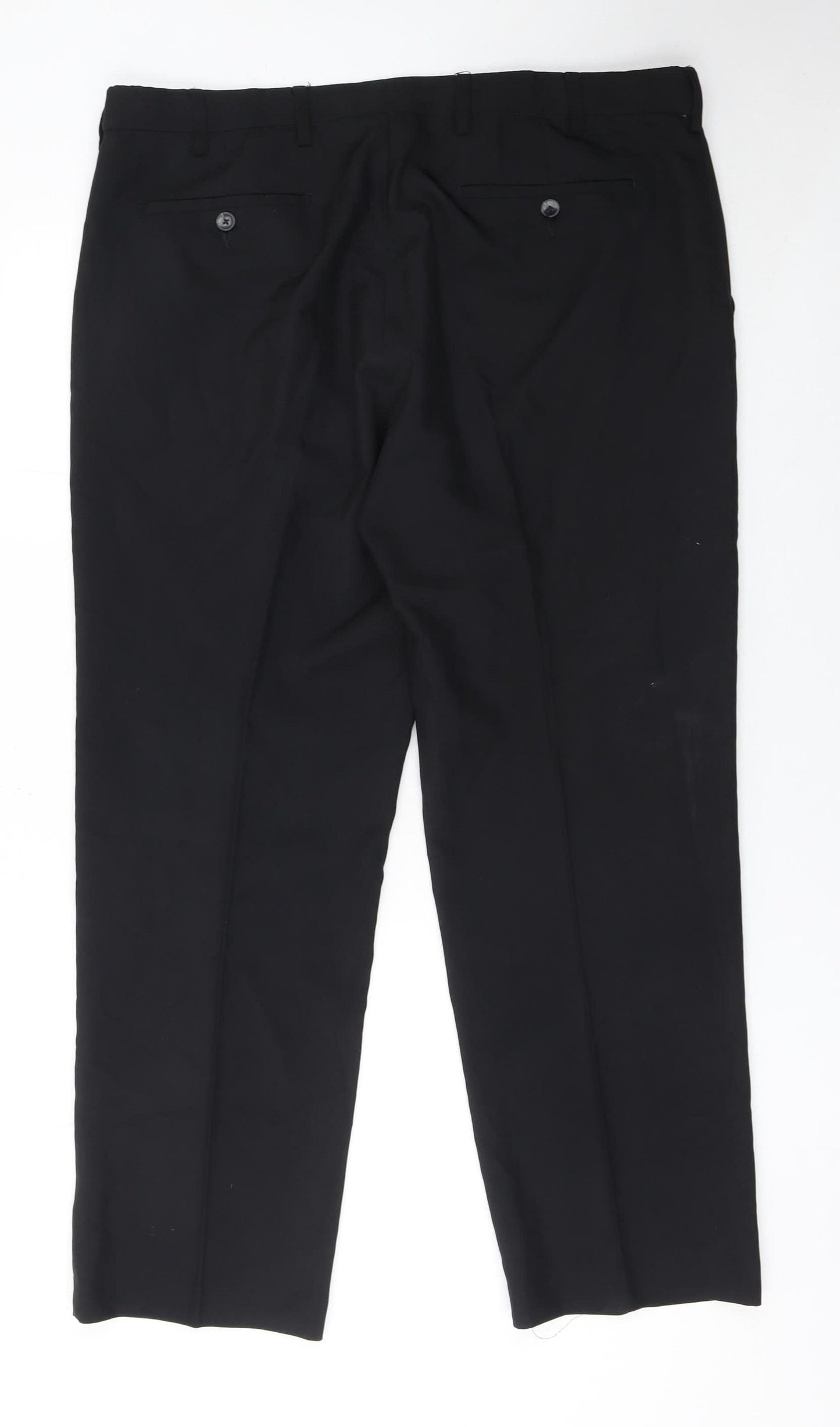 Marks and Spencer Men's Black Regular Fit Trousers 38W 29L