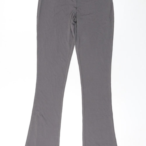 Jack Wills Women's Grey Flared Jersey Trousers UK 8 Regular Fit