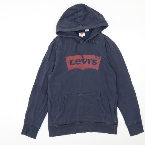 Levi's Men's Blue Pullover Hoodie S Regular Fit Graphic Cotton