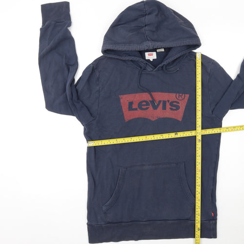 Levi's Men's Blue Pullover Hoodie S Regular Fit Graphic Cotton