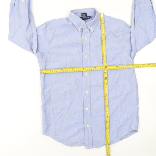 Ralph Lauren Boys Blue Long Sleeve Button-Up Oxford Shirt Size 10 Cotton