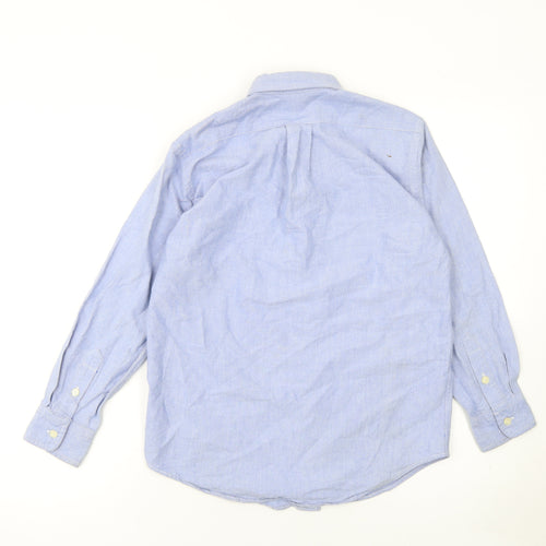 Ralph Lauren Boys Blue Long Sleeve Button-Up Oxford Shirt Size 10 Cotton
