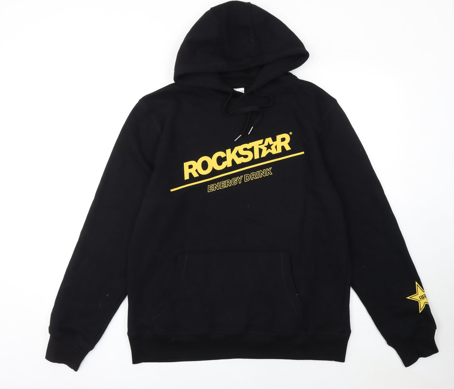 B&C Collection Mens Black Rockstar Pullover Hoodie L Regular Fit