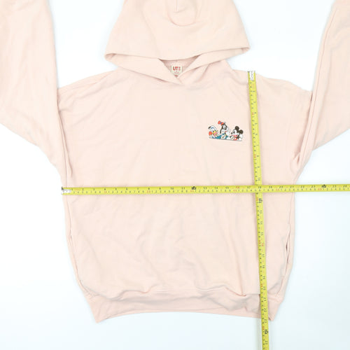 Uniqlo Disney Women's Pink Pullover Hoodie Size M Cotton Blend