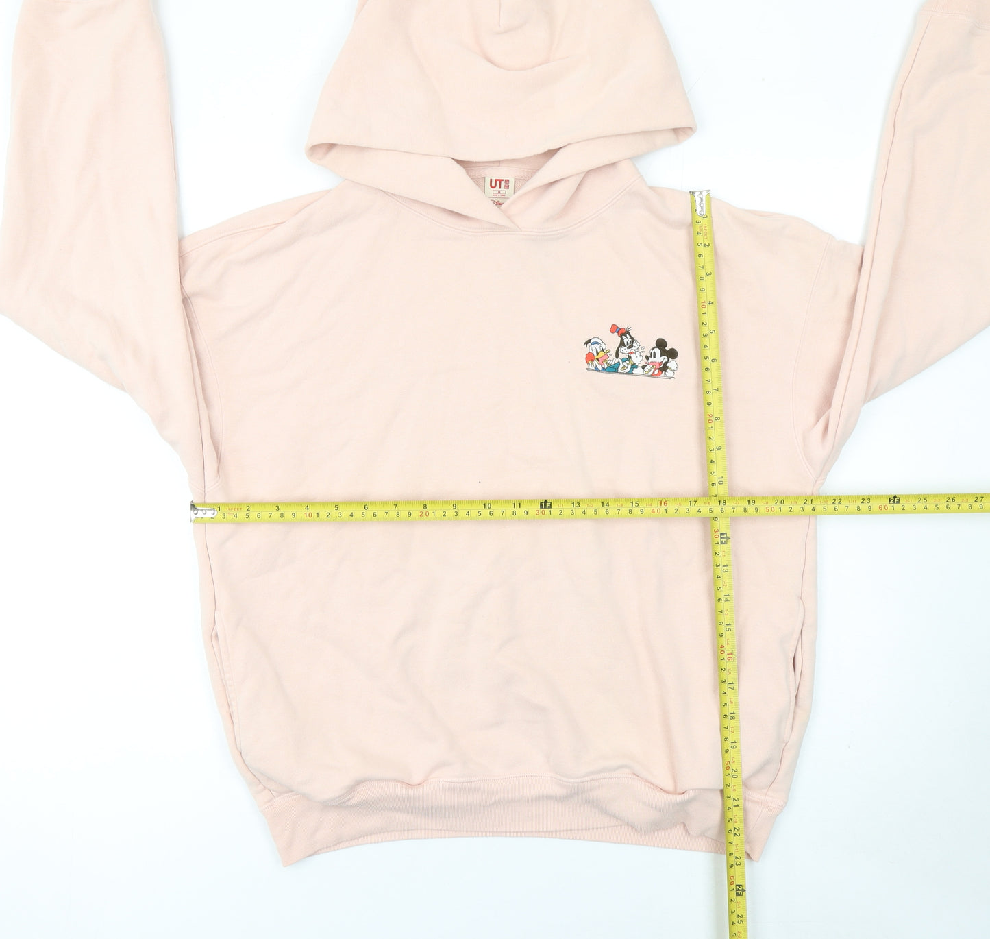 Uniqlo Disney Women's Pink Pullover Hoodie Size M Cotton Blend