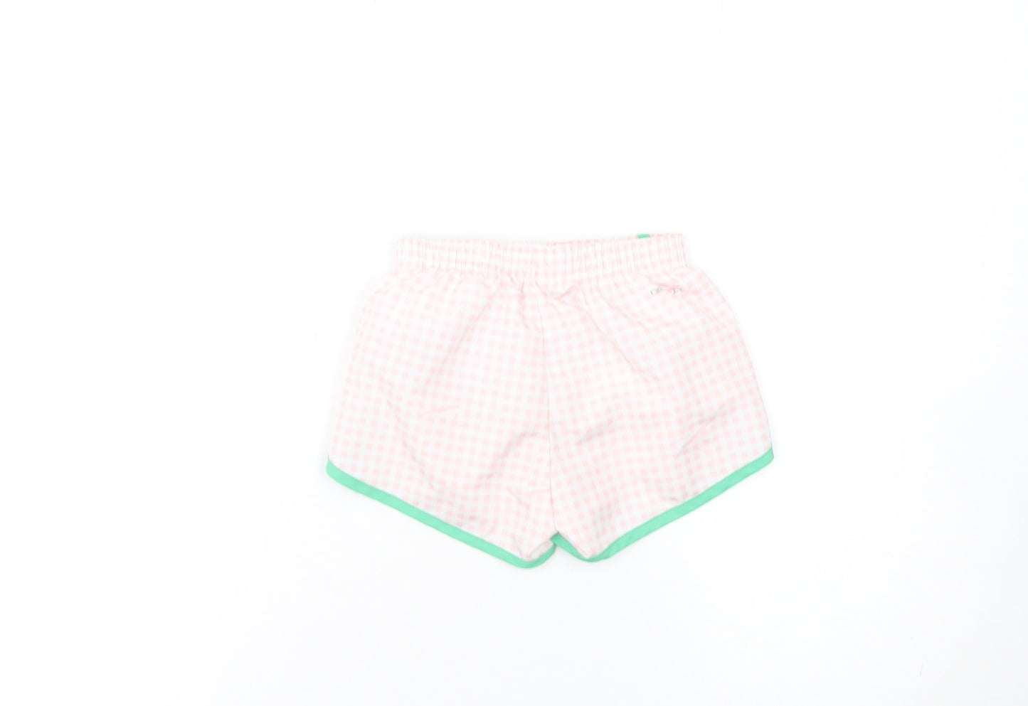 Nike Girls Pink Check Dri-FIT Athletic Shorts 2-3 Years