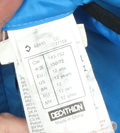 Decathlon Boys Blue 12 Years Windbreaker Jacket Lightweight Zip Activewear