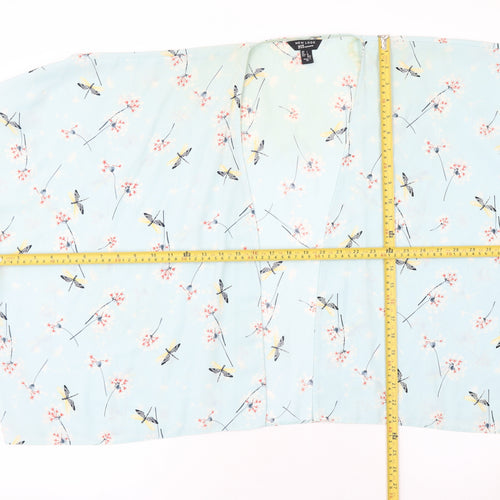 New Look 915 Girls Blue Dragonfly Floral Kimono Top Size L Polyester