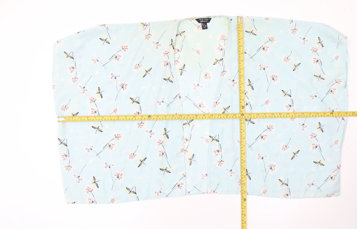 New Look 915 Girls Blue Dragonfly Floral Kimono Top Size L Polyester