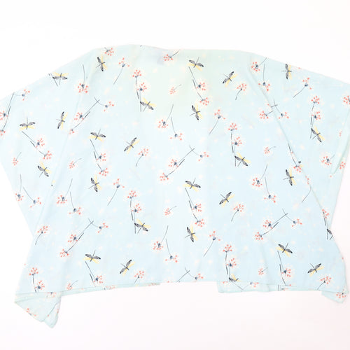 New Look 915 Girls Blue Dragonfly Floral Kimono Top Size L Polyester