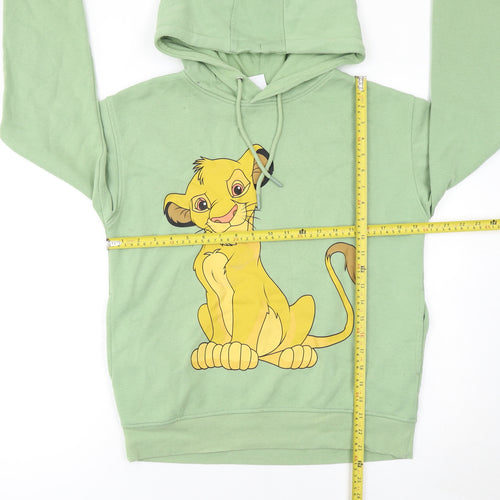 Primark Disney Women Green Simba Hoodie XS Pullover Graphic Hooded