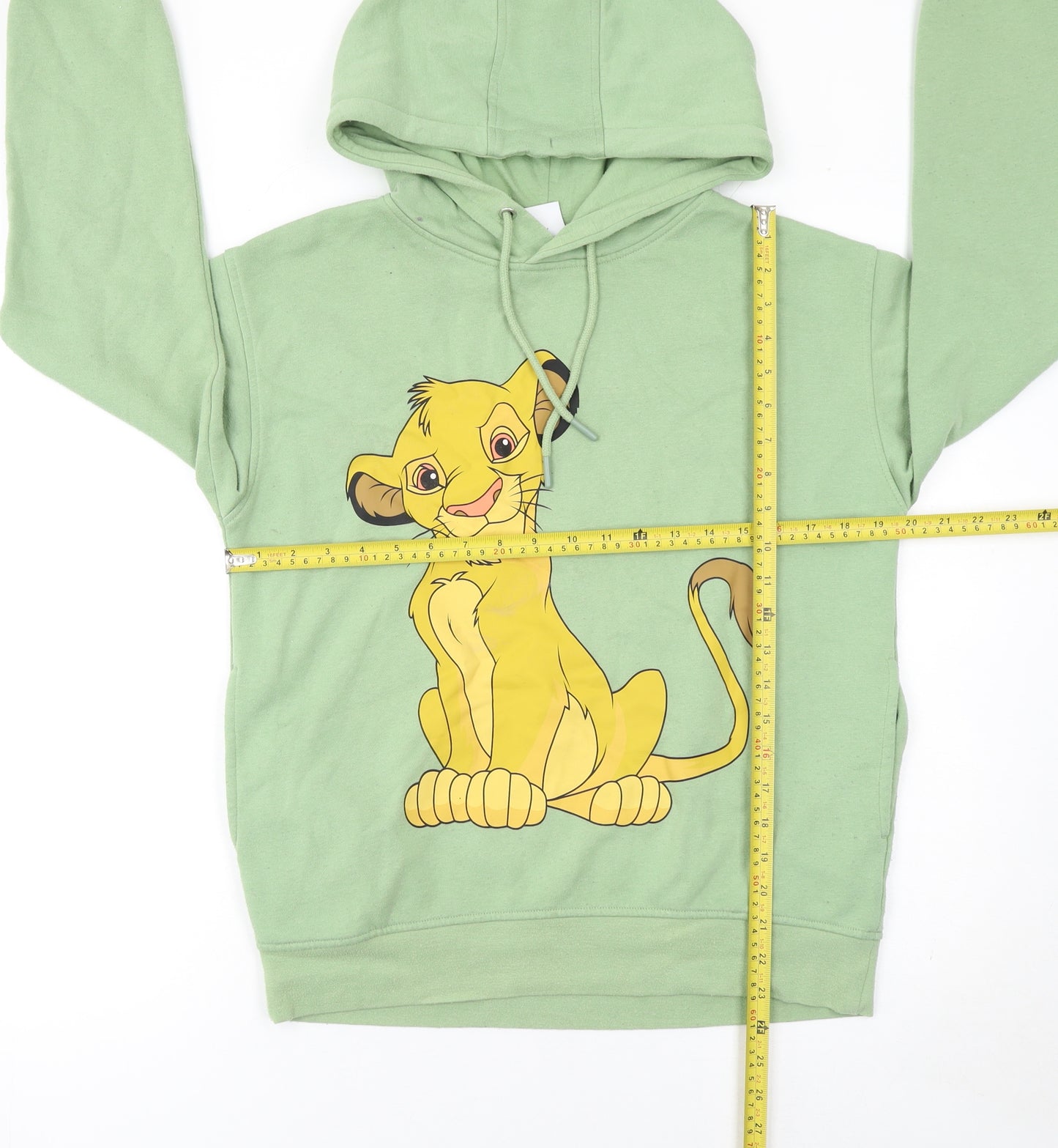 Primark Disney Women Green Simba Hoodie XS Pullover Graphic Hooded