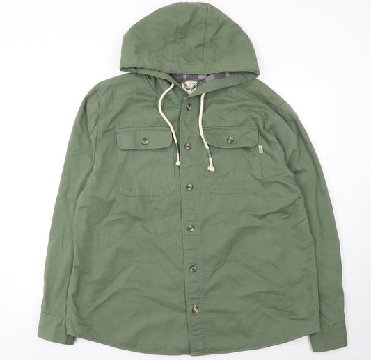 Fat Face Men's Green 2XL Hooded Cotton Casual Jacket