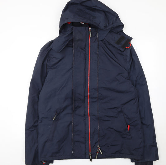 Superdry Men's Blue XL Windcheater Hooded Windbreaker Jacket
