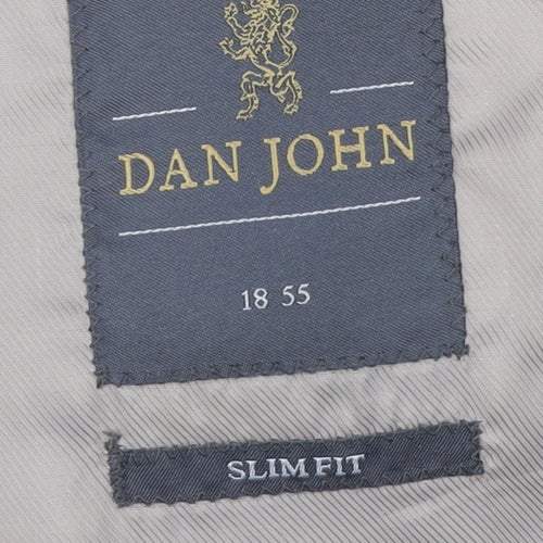 Dan John Men's Beige Check Slim Fit Blazer 46 Regular Jacket