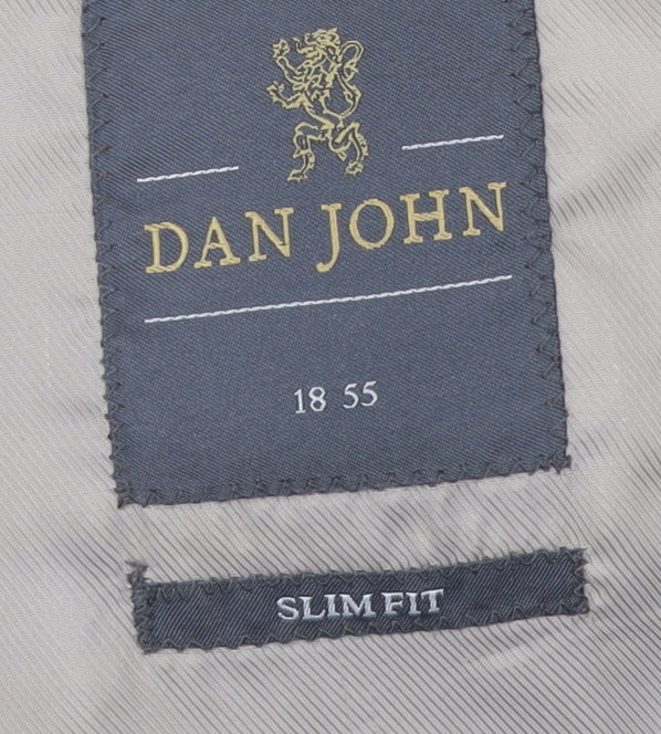 Dan John Men's Beige Check Slim Fit Blazer 46 Regular Jacket