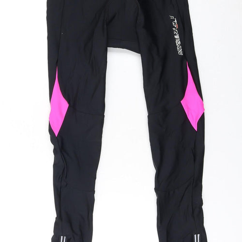 Mysenlan Girls Black XL Cycling Leggings Reflective Ankle Zip Sportswear
