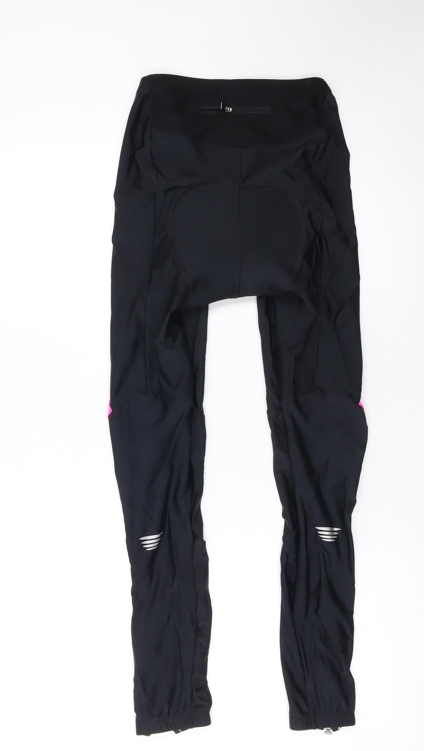 Mysenlan Girls Black XL Cycling Leggings Reflective Ankle Zip Sportswear