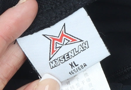 Mysenlan Girls Black XL Cycling Leggings Reflective Ankle Zip Sportswear
