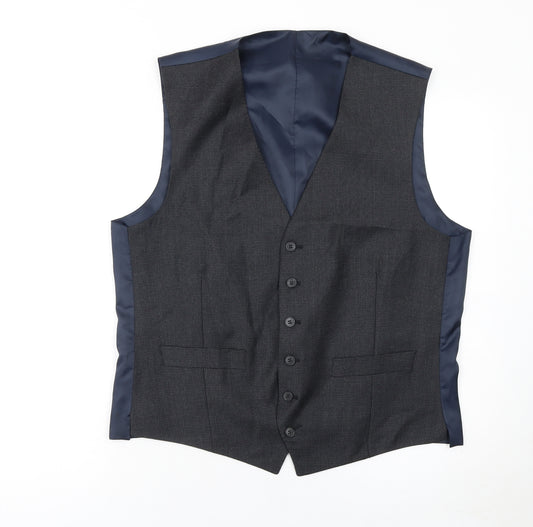 Hammond & Co. Men's Grey Wool Blend 44 Regular Waistcoat