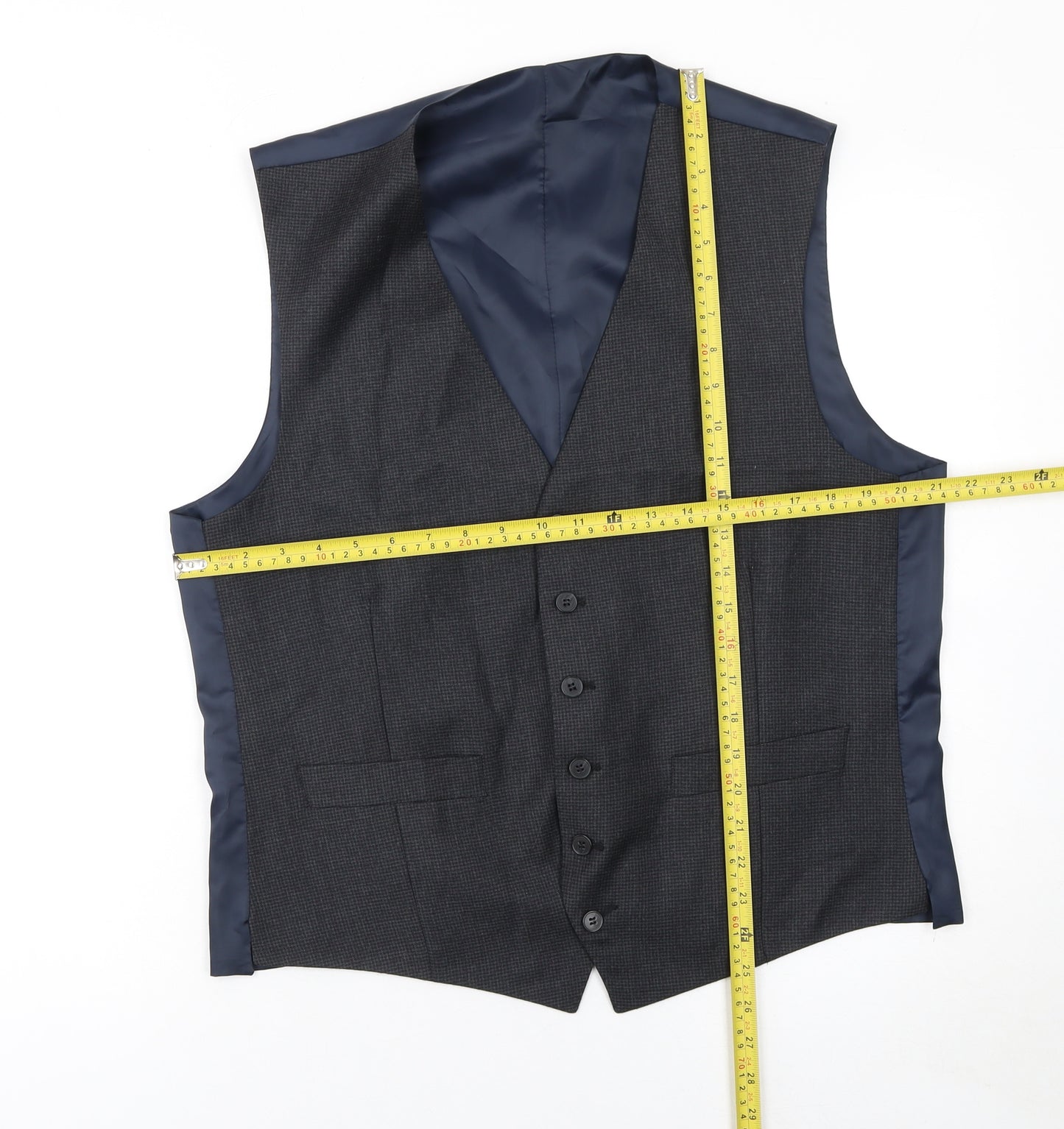 Hammond & Co. Men's Grey Wool Blend 44 Regular Waistcoat