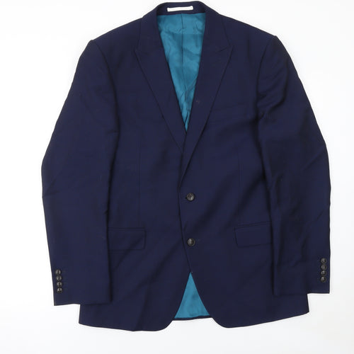 Marks and Spencer Men's Blue 40in Regular Wool Suit Jacket