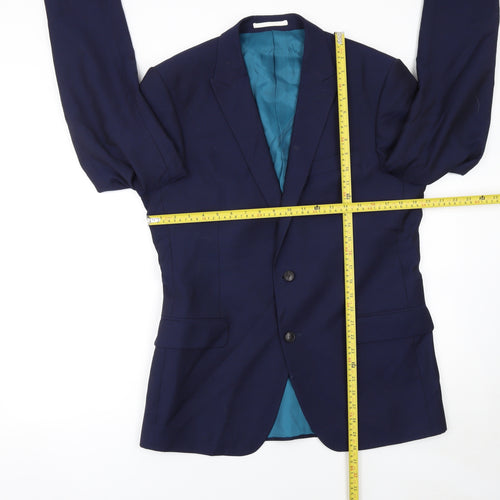 Marks and Spencer Men's Blue 40in Regular Wool Suit Jacket