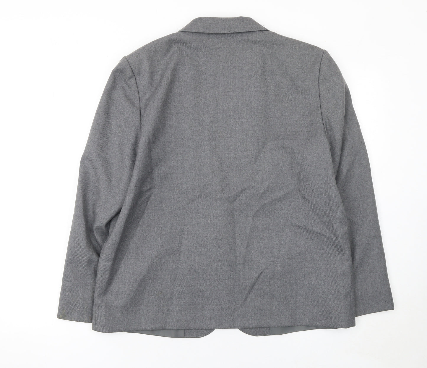 Greenwoods Women Grey Wool Blend Suit Jacket Size 16 Classic Fit