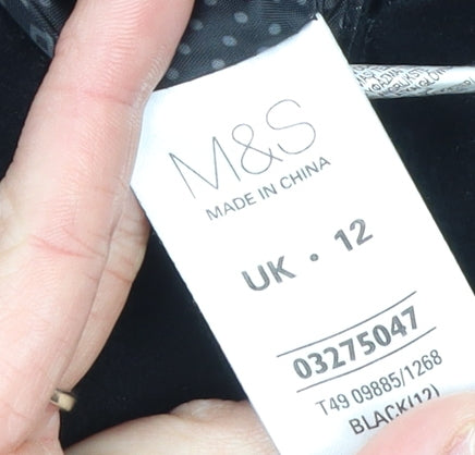 Marks and Spencer Women’s Black Size 12 Mid-Length Zip Coat