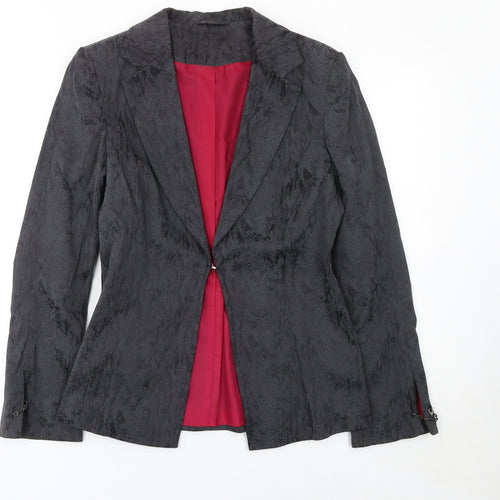 BAY Women's Black Textured Blazer Jacket Size 12 Viscose Blend