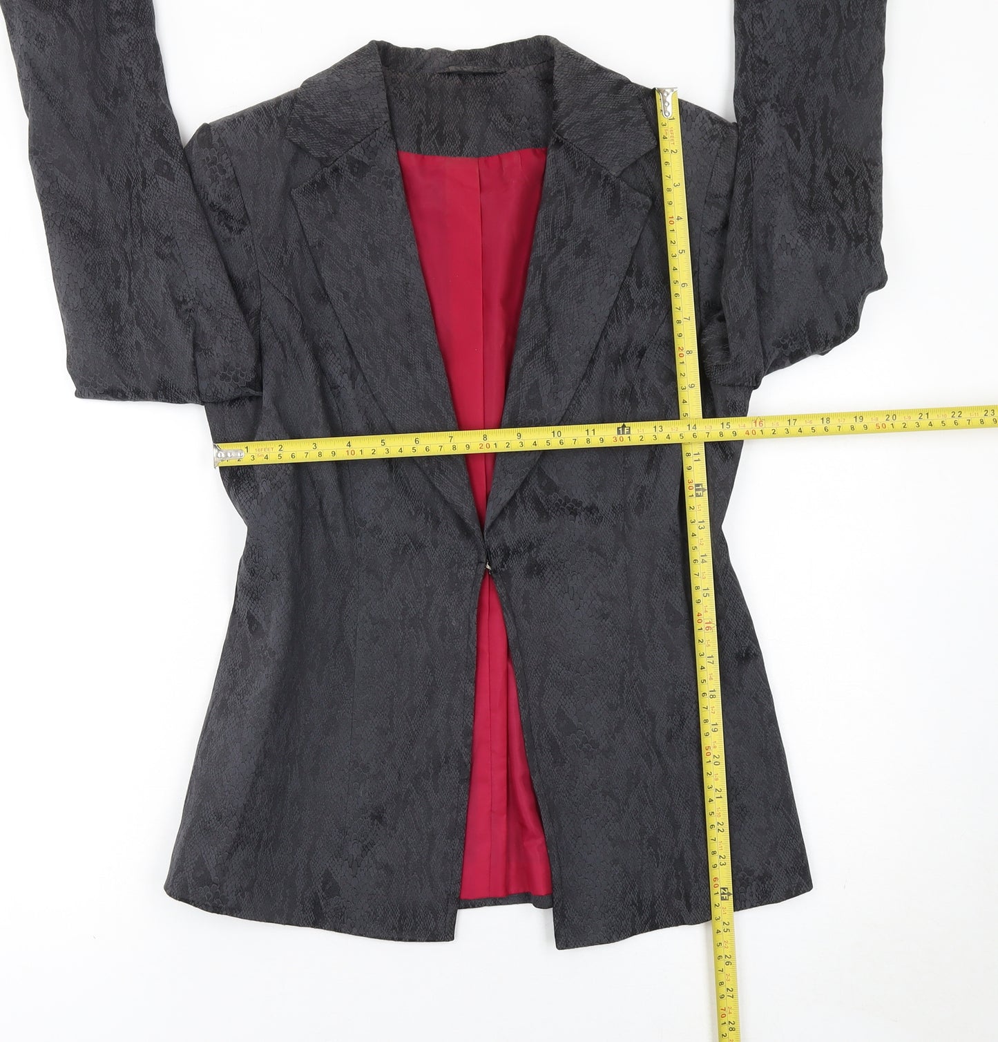BAY Women's Black Textured Blazer Jacket Size 12 Viscose Blend