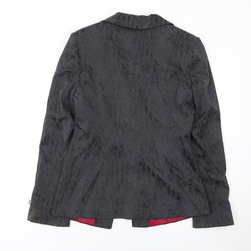 BAY Women's Black Textured Blazer Jacket Size 12 Viscose Blend