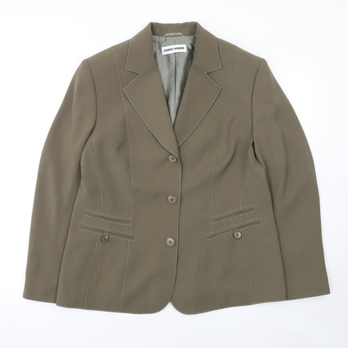 Gerry Weber Women Brown Size 16 Classic Tailored Blazer Jacket