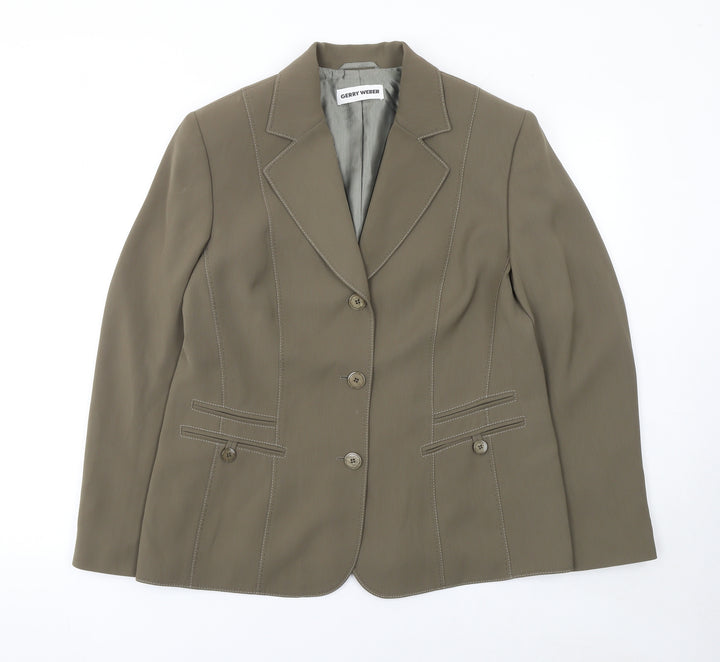 Gerry Weber Women Brown Size 16 Classic Tailored Blazer Jacket