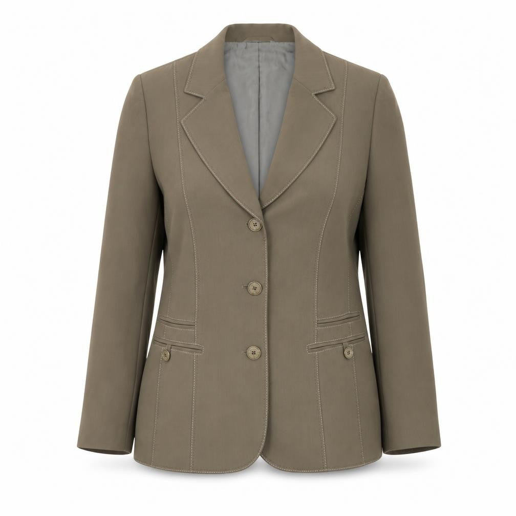 Front view of Gerry Weber Women Brown, size 16, Classic Tailored Blazer Jacket
