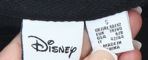Disney Women Black Sweatshirt Small Walt Disney Print Crew Neck