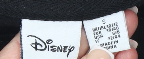 Disney Women Black Sweatshirt Small Walt Disney Print Crew Neck